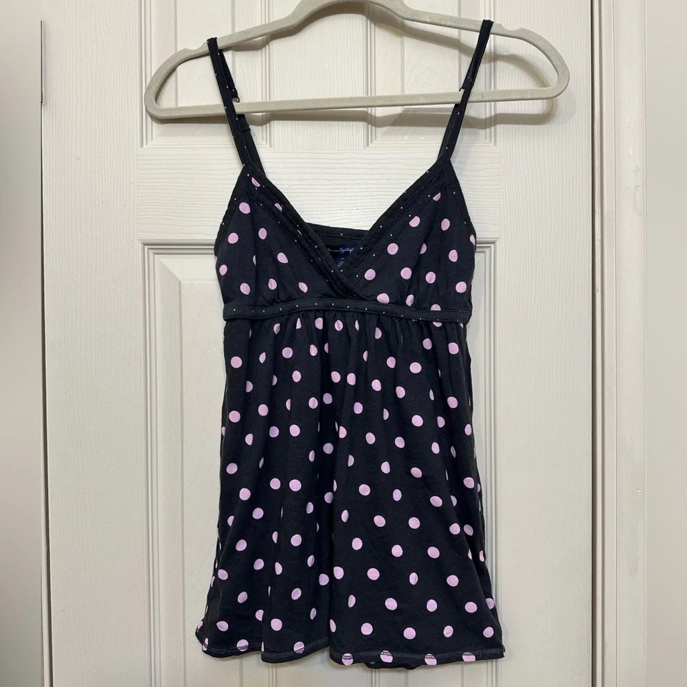 American Eagle V Neck polka Dot Tank Top Size Small - Picture 1 of 5